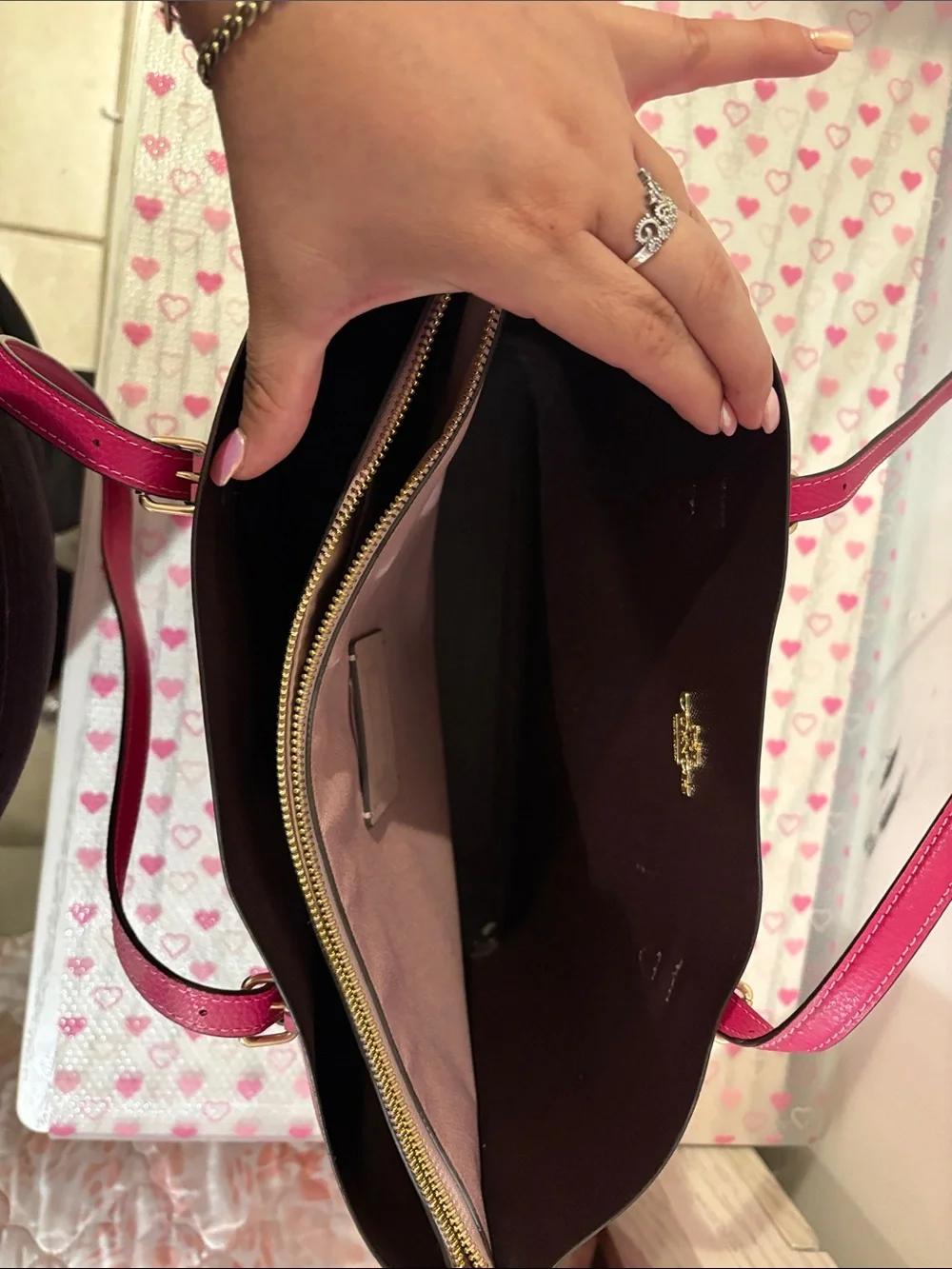 Coach fuchsia Molly tote large